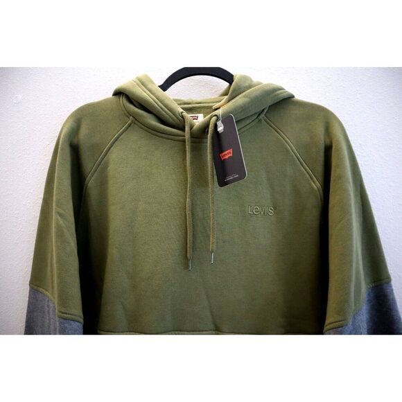 Levi's A33070001 Men's Sz S Martini Olive/Medium Gray Sweatshirt Fitness Hoodie - Picture 4 of 9